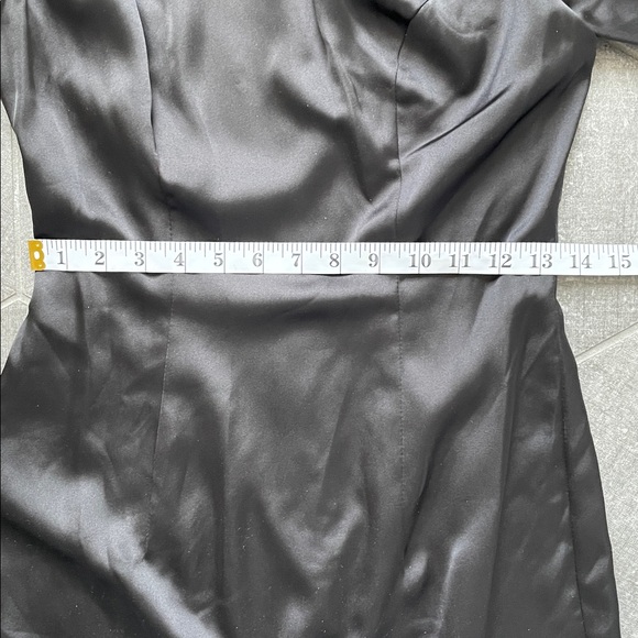 Mac Duggal‎ 26672 Cocktail Party Dress Black Satin Minidress Jewel Fringe Sz 4 - Picture 10 of 11